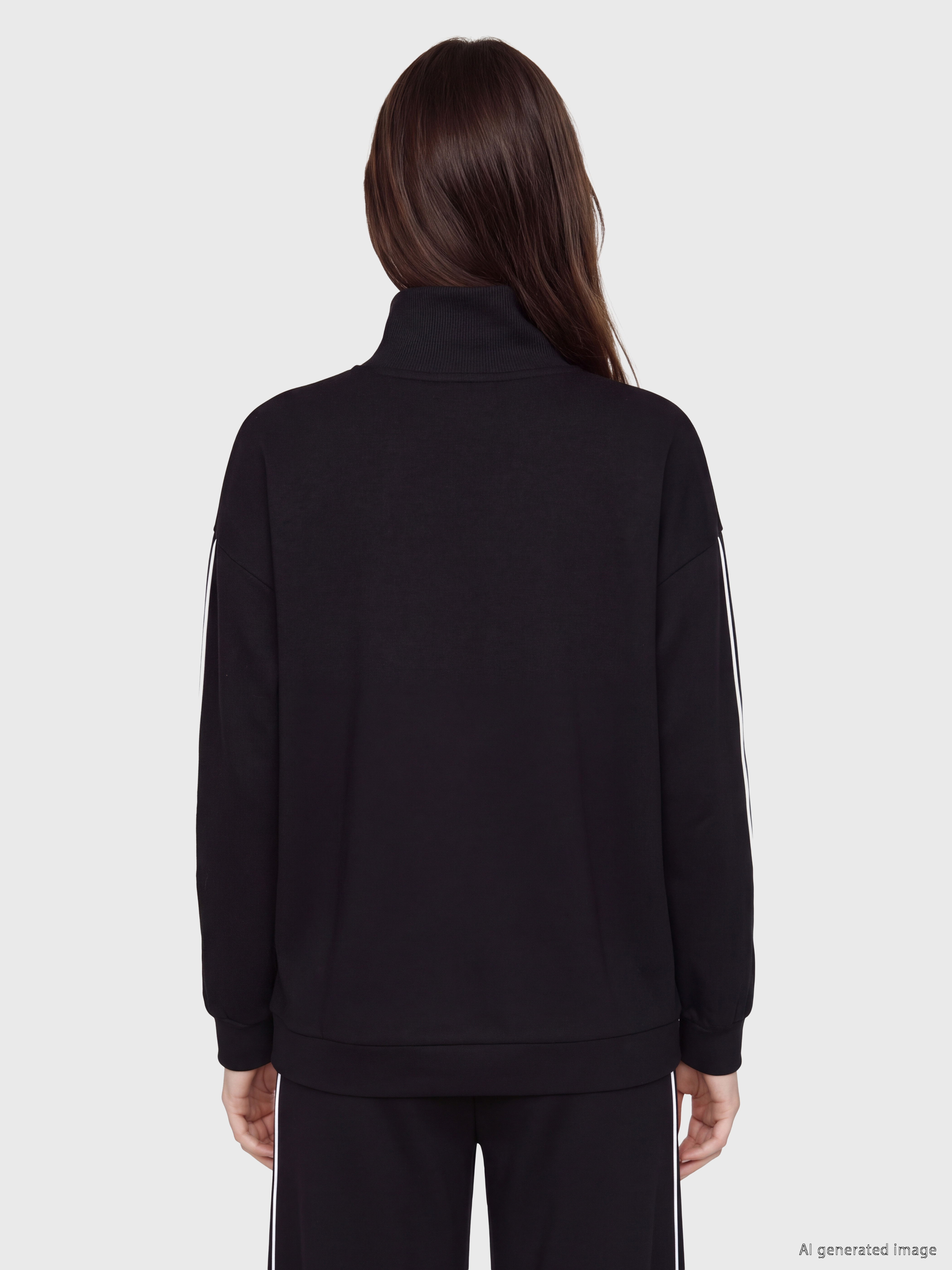 LCW Modest Soft Touch Oversize Kadın Sweatshirt Tunik görsel 4