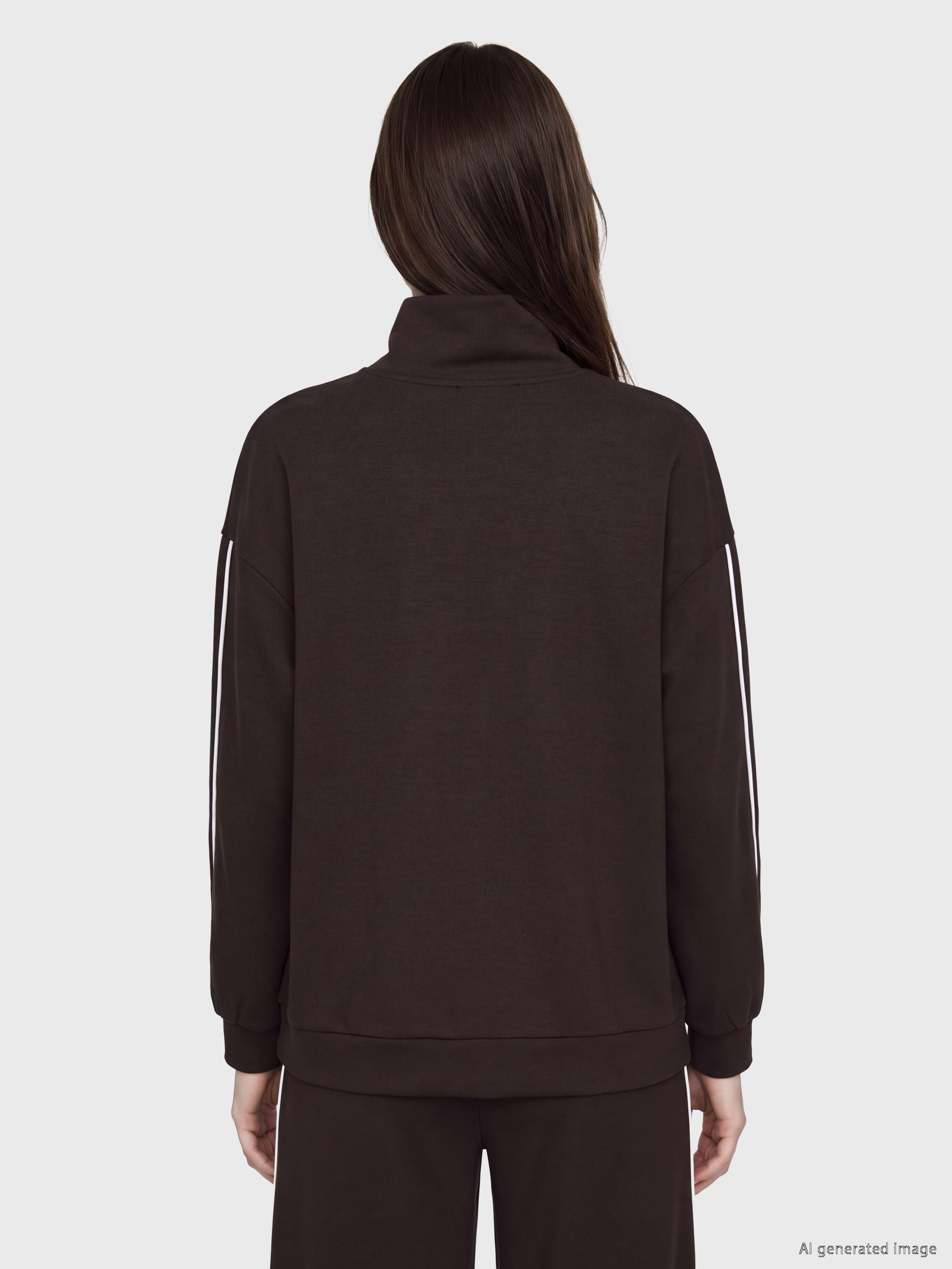 LCW Modest Soft Touch Oversize Kadın Sweatshirt Tunik görsel 4