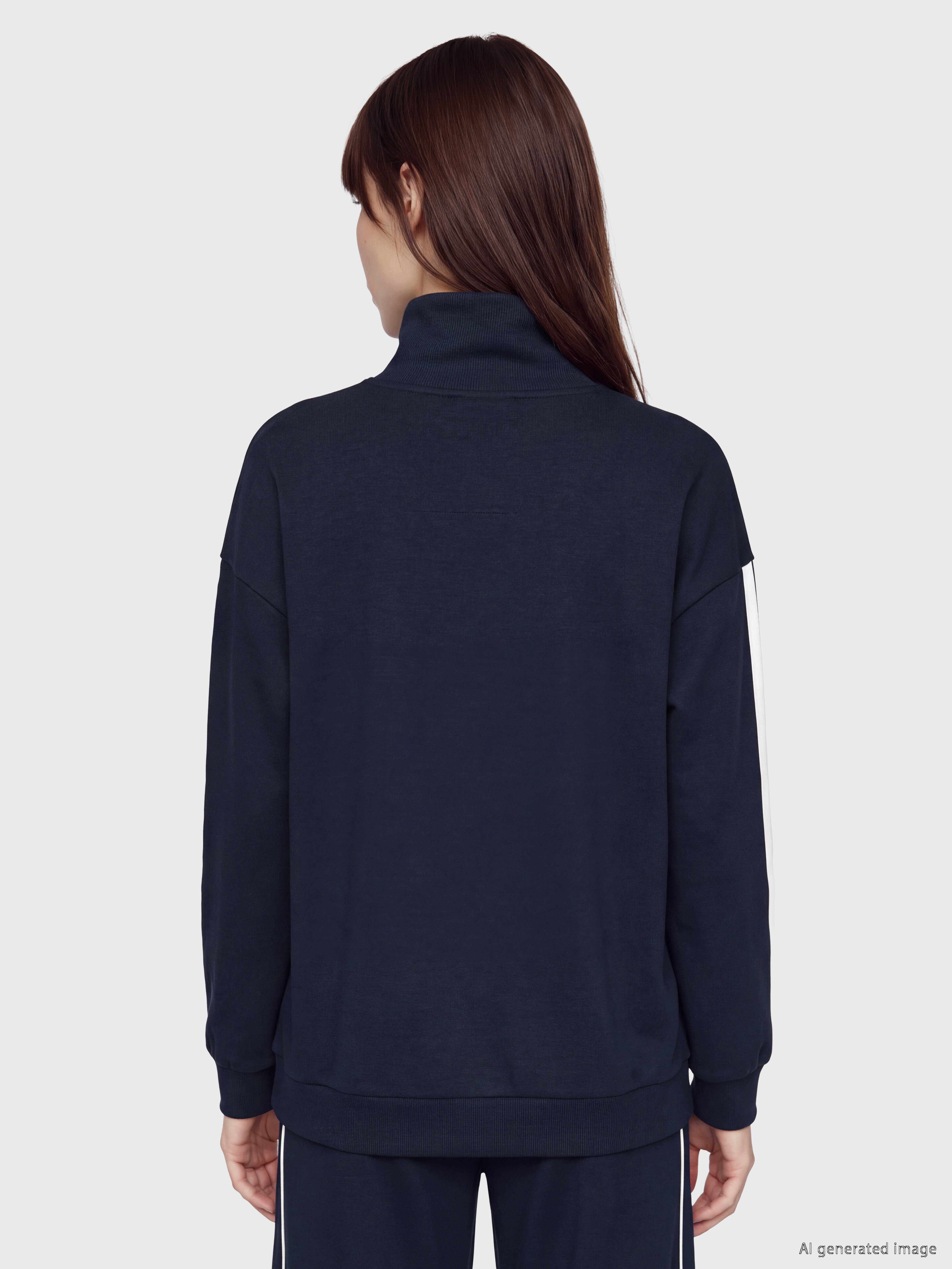 LCW Modest Soft Touch Oversize Kadın Sweatshirt Tunik görsel 4