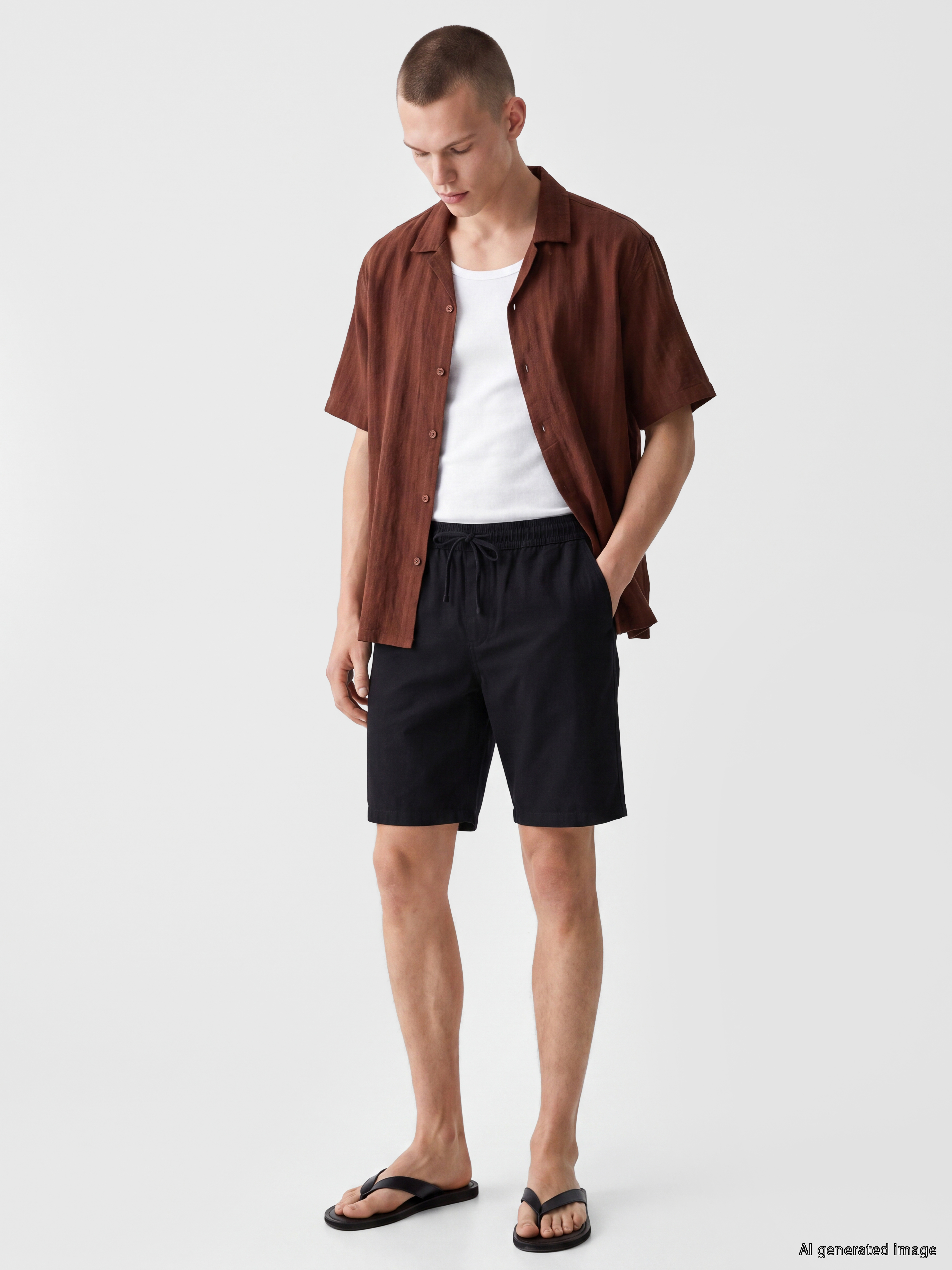 XSIDE Regular Fit Keten Görünümlü Erkek Şort görsel 2