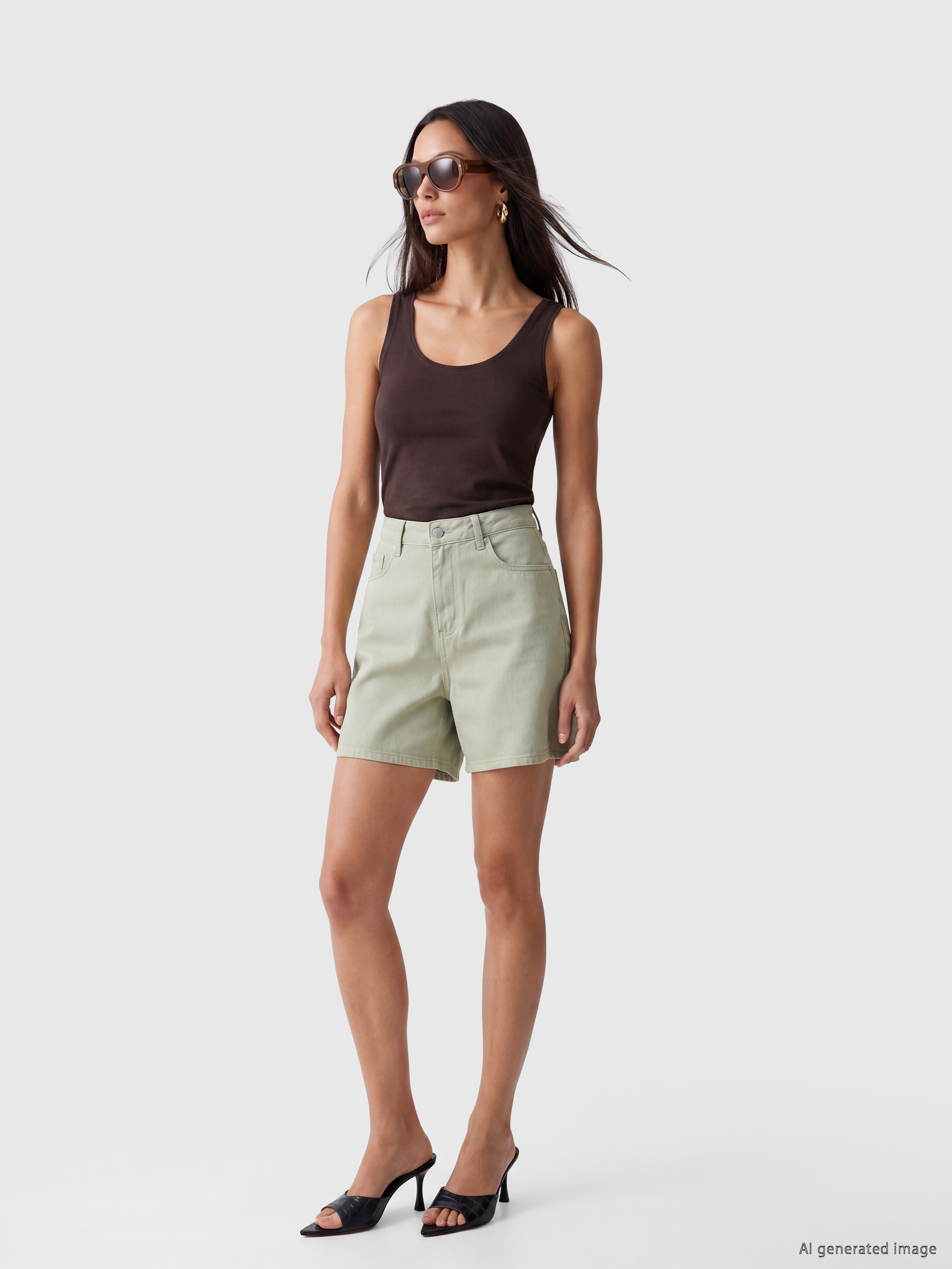 LCWAIKIKI Classic Yüksek Bel Bermuda Fit Kadın Jean Şort