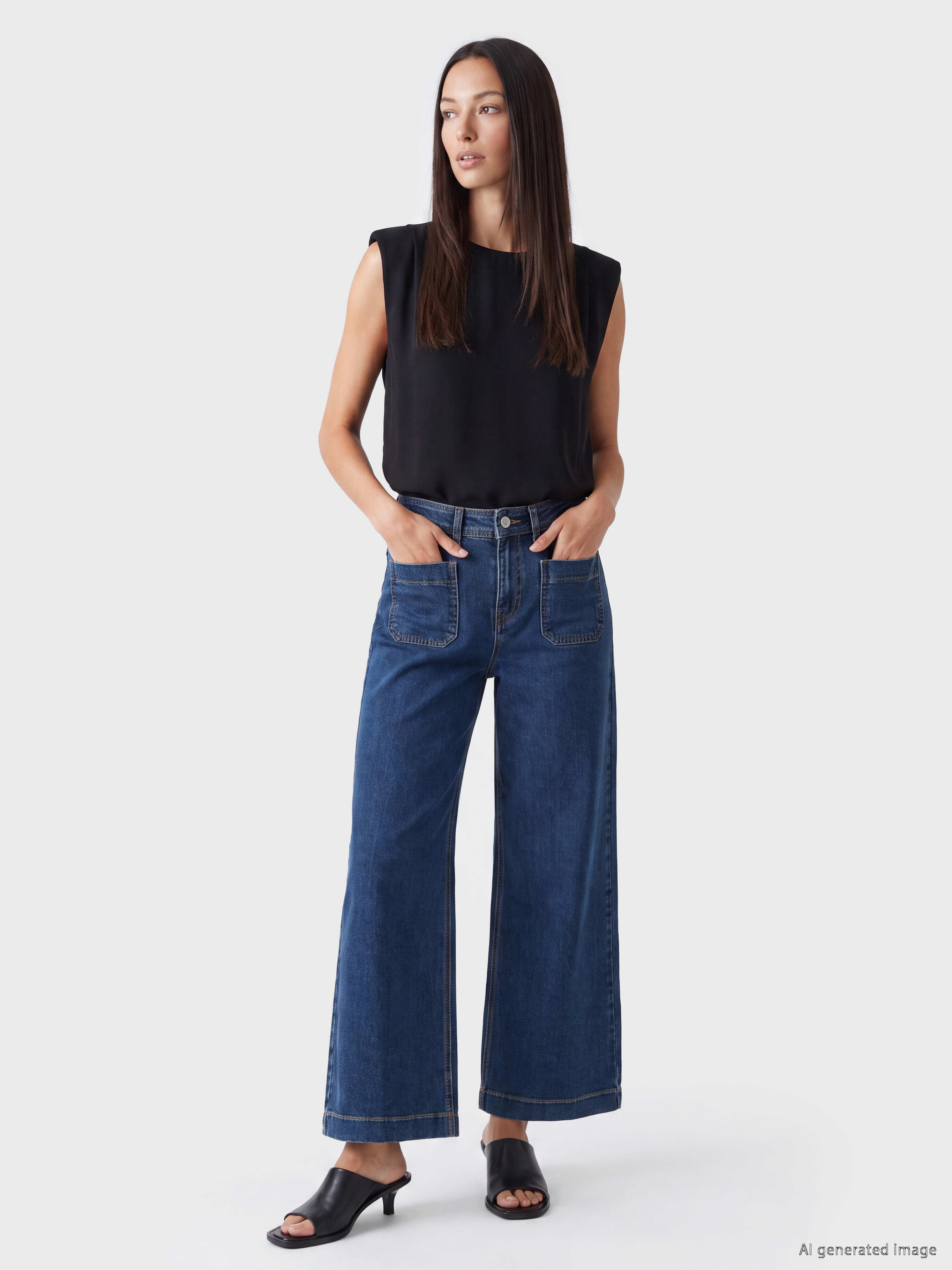 LCWAIKIKI Classic Yüksek Bel Wideleg Kadın Jean Pantolon