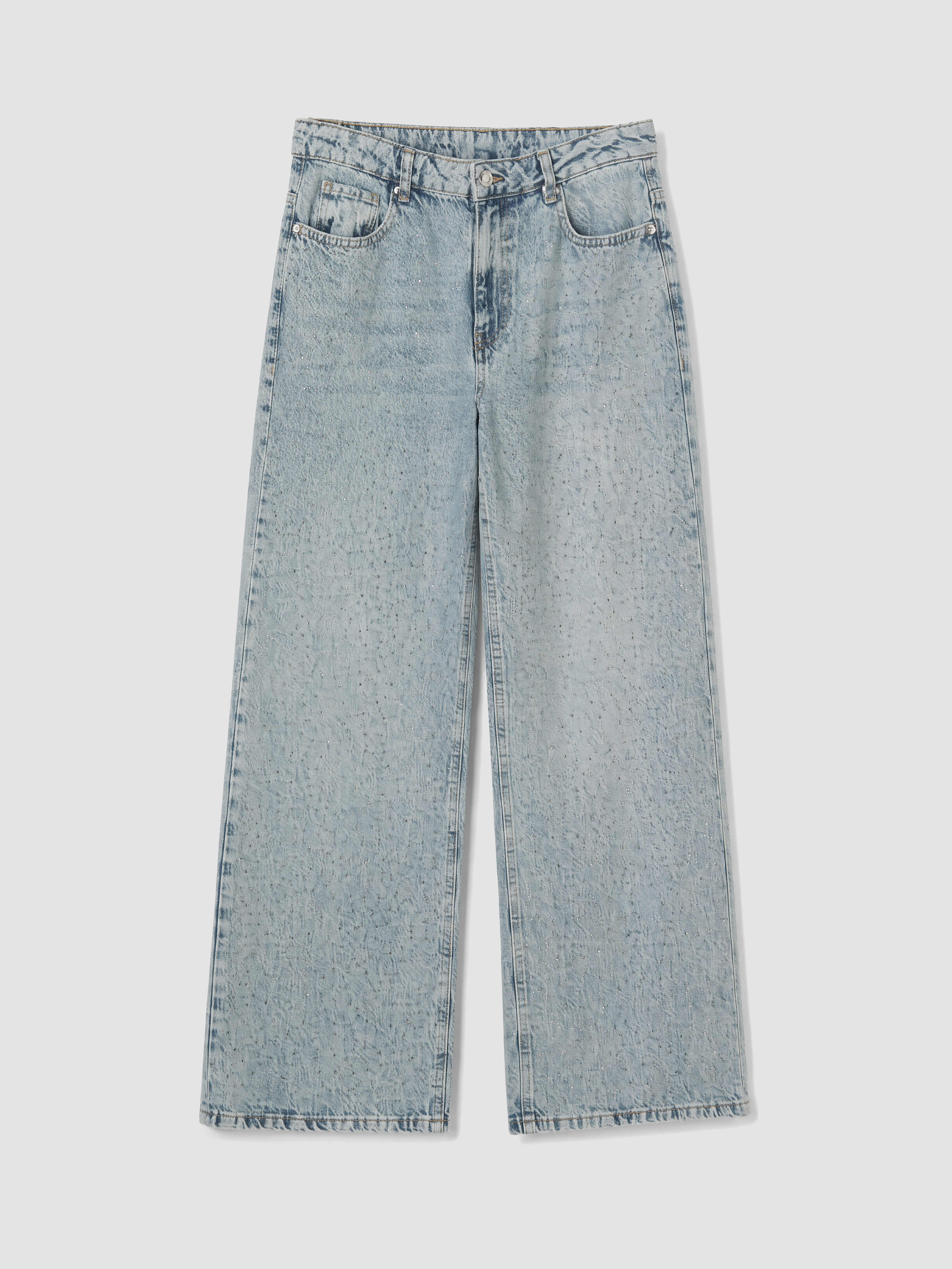 XSIDE Taşlı Wideleg Kadın Jean Pantolon görsel 5