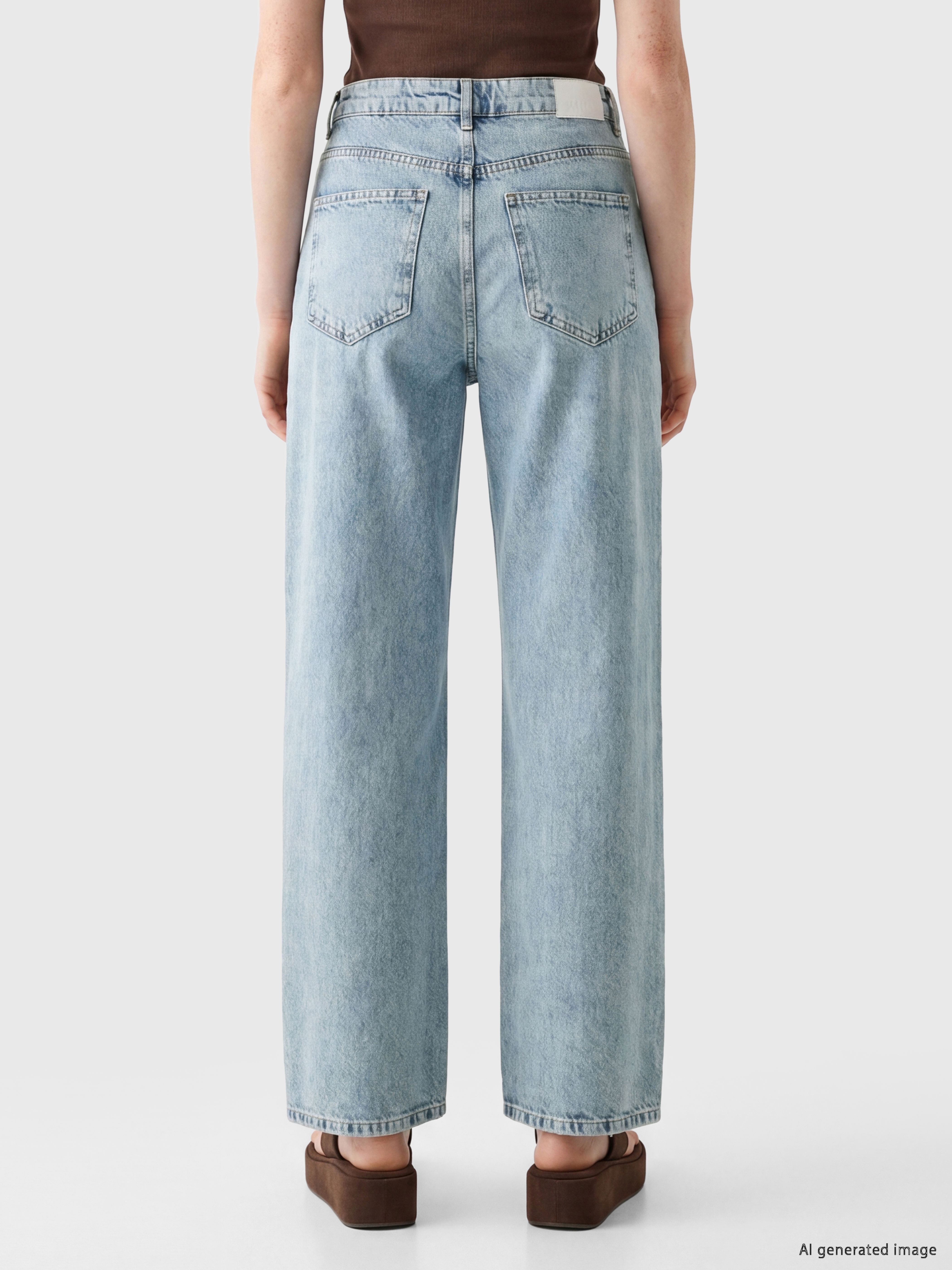 XSIDE Taşlı Wideleg Kadın Jean Pantolon görsel 4