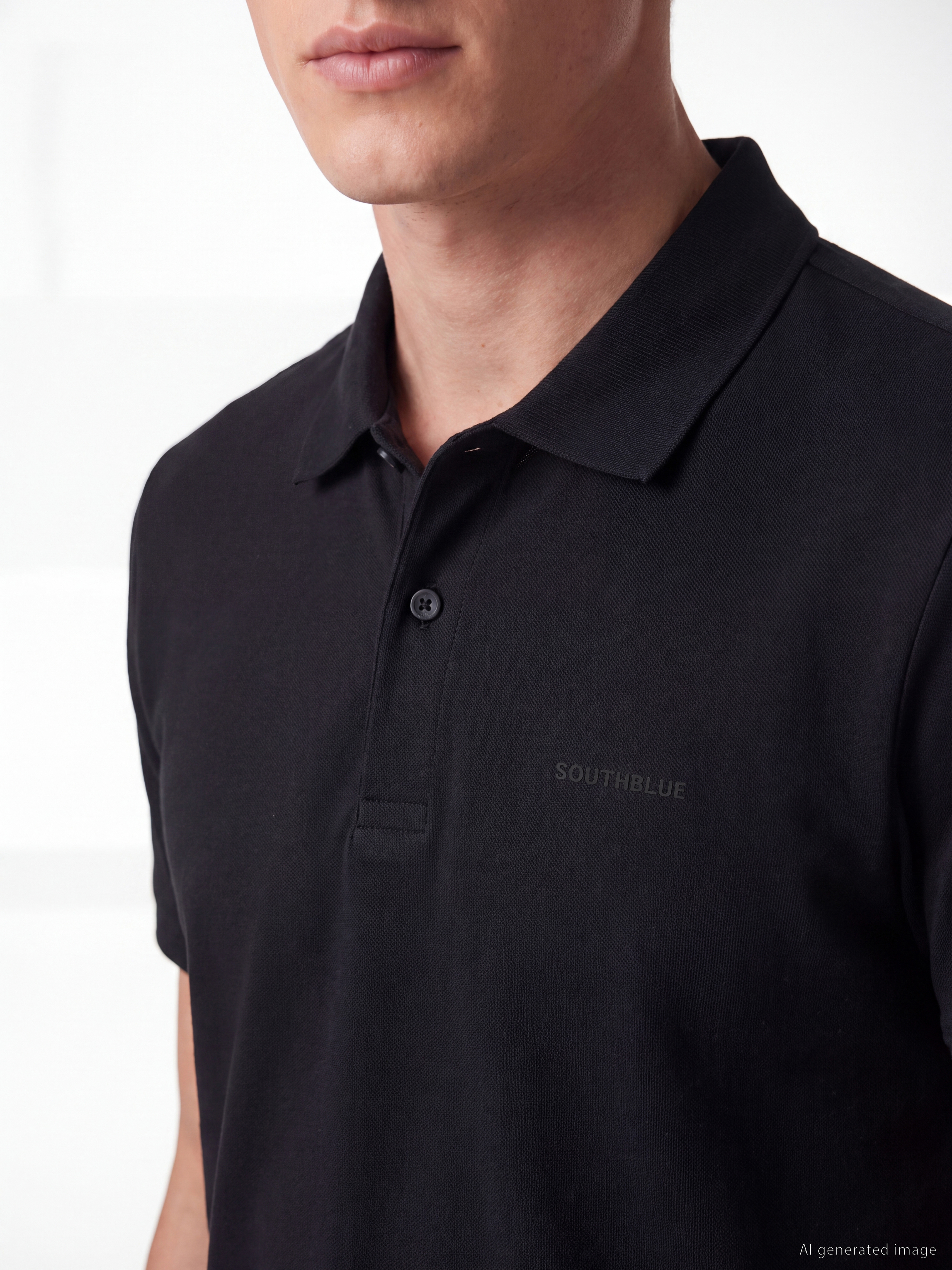 SOUTHBLUE Standart Fit Polo Yaka Penye Erkek Tişört görsel 3