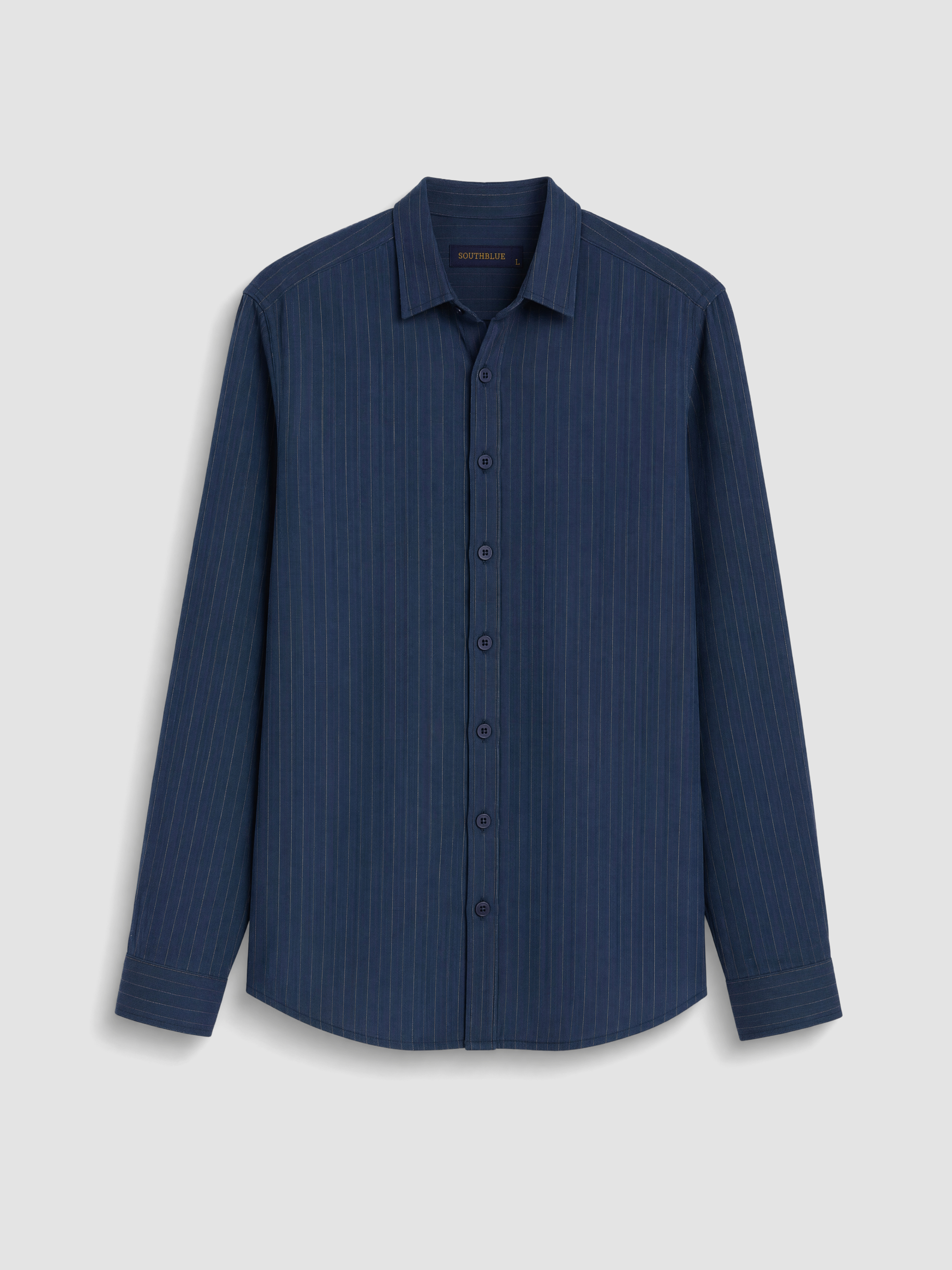 SOUTHBLUE Regular Fit Çizgili %100 Keten Erkek Gömlek görsel 5