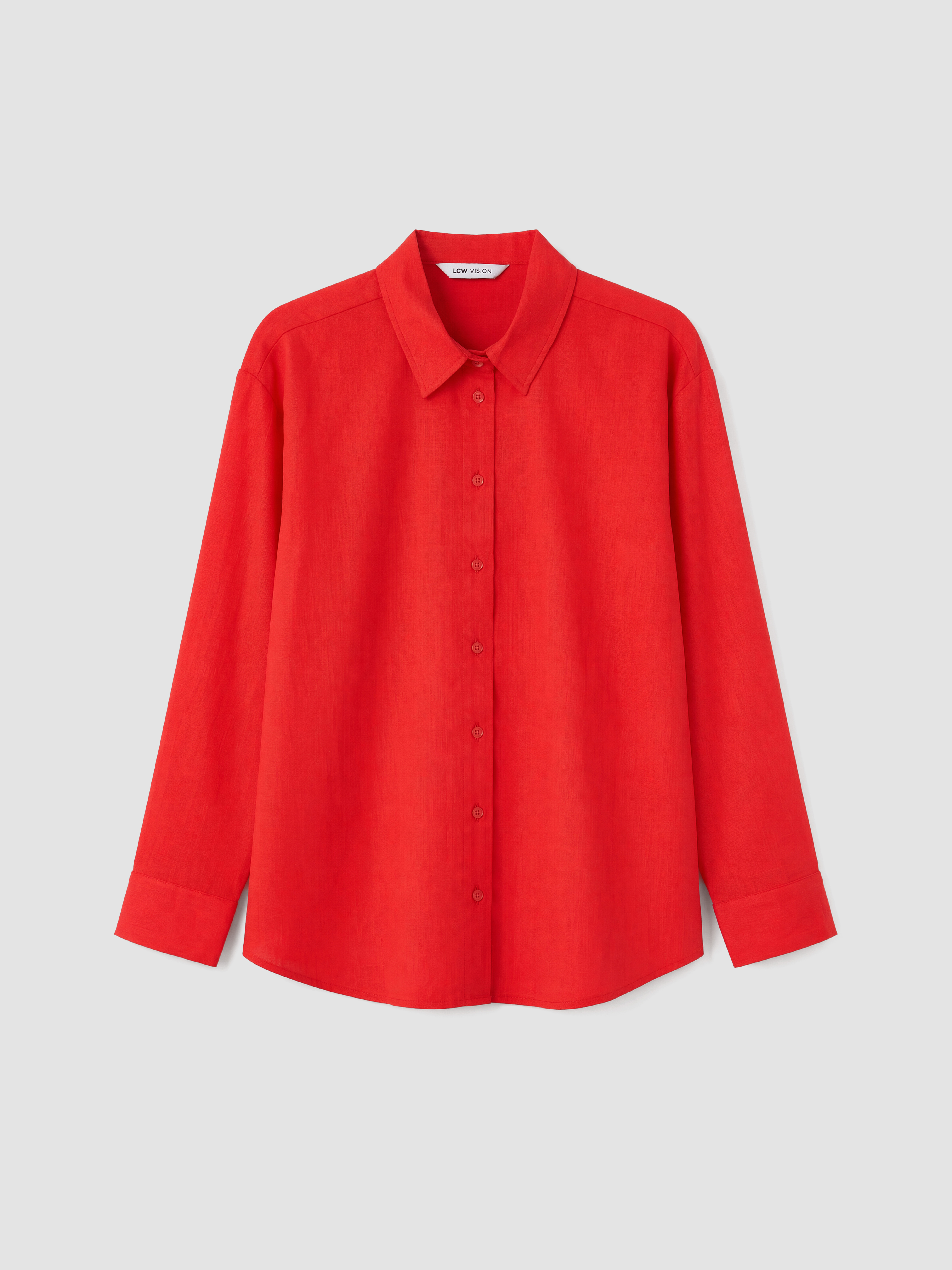 LCW Vision Oversize %100 Pamuklu Kadın Gömlek görsel 5