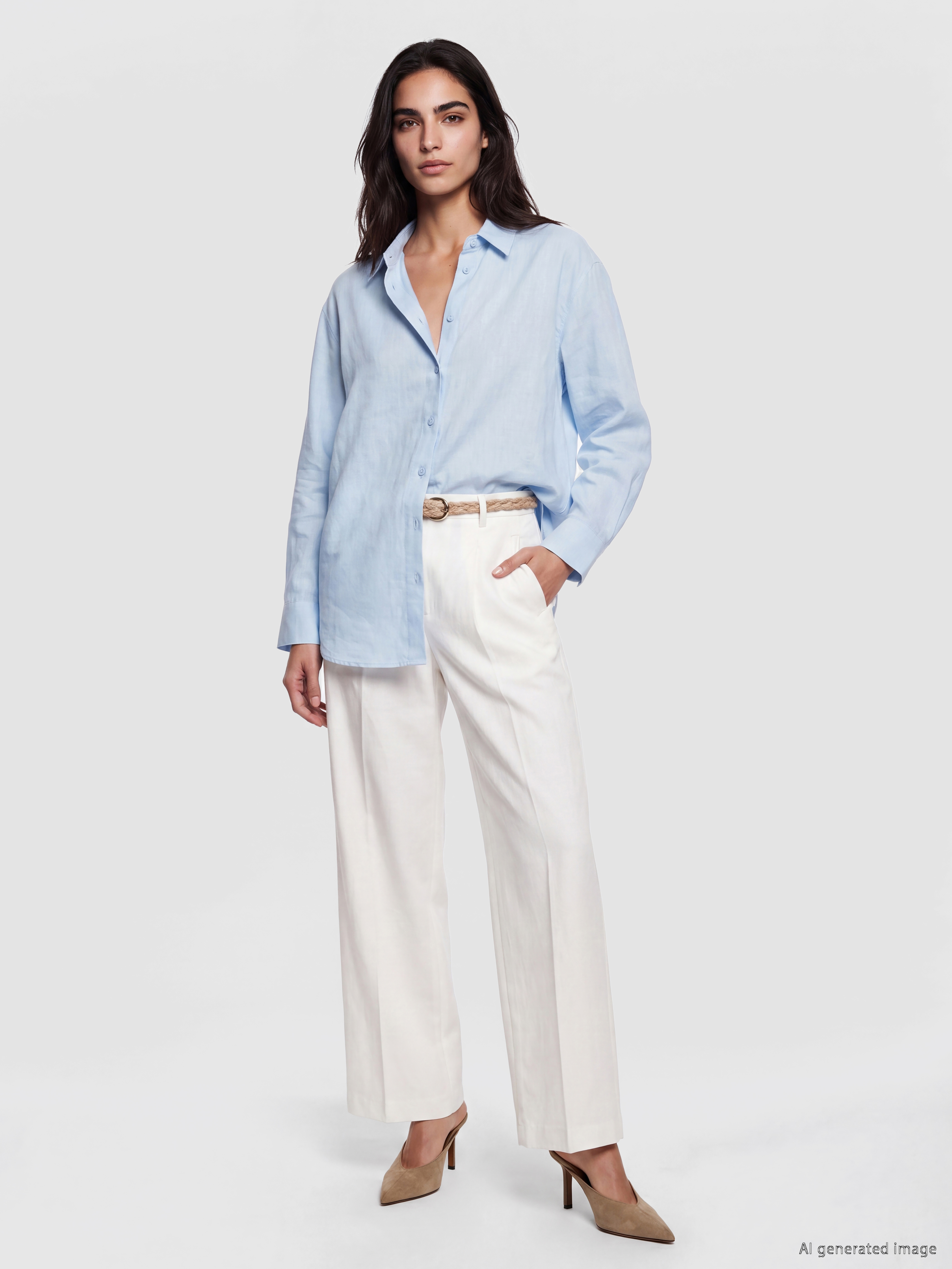 LCW Vision Oversize %100 Pamuklu Kadın Gömlek görsel 2