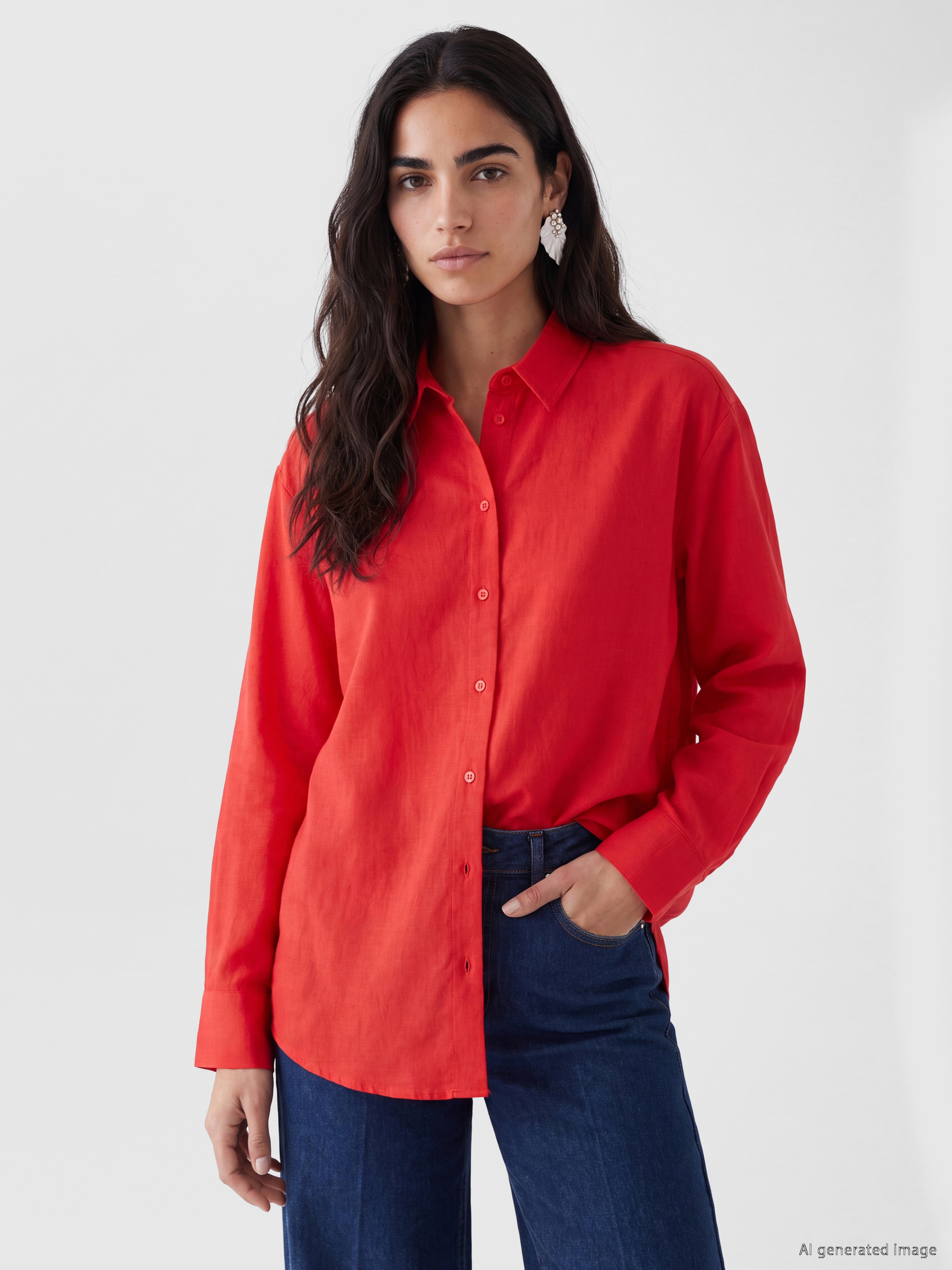LCW Vision Oversize %100 Pamuklu Kadın Gömlek