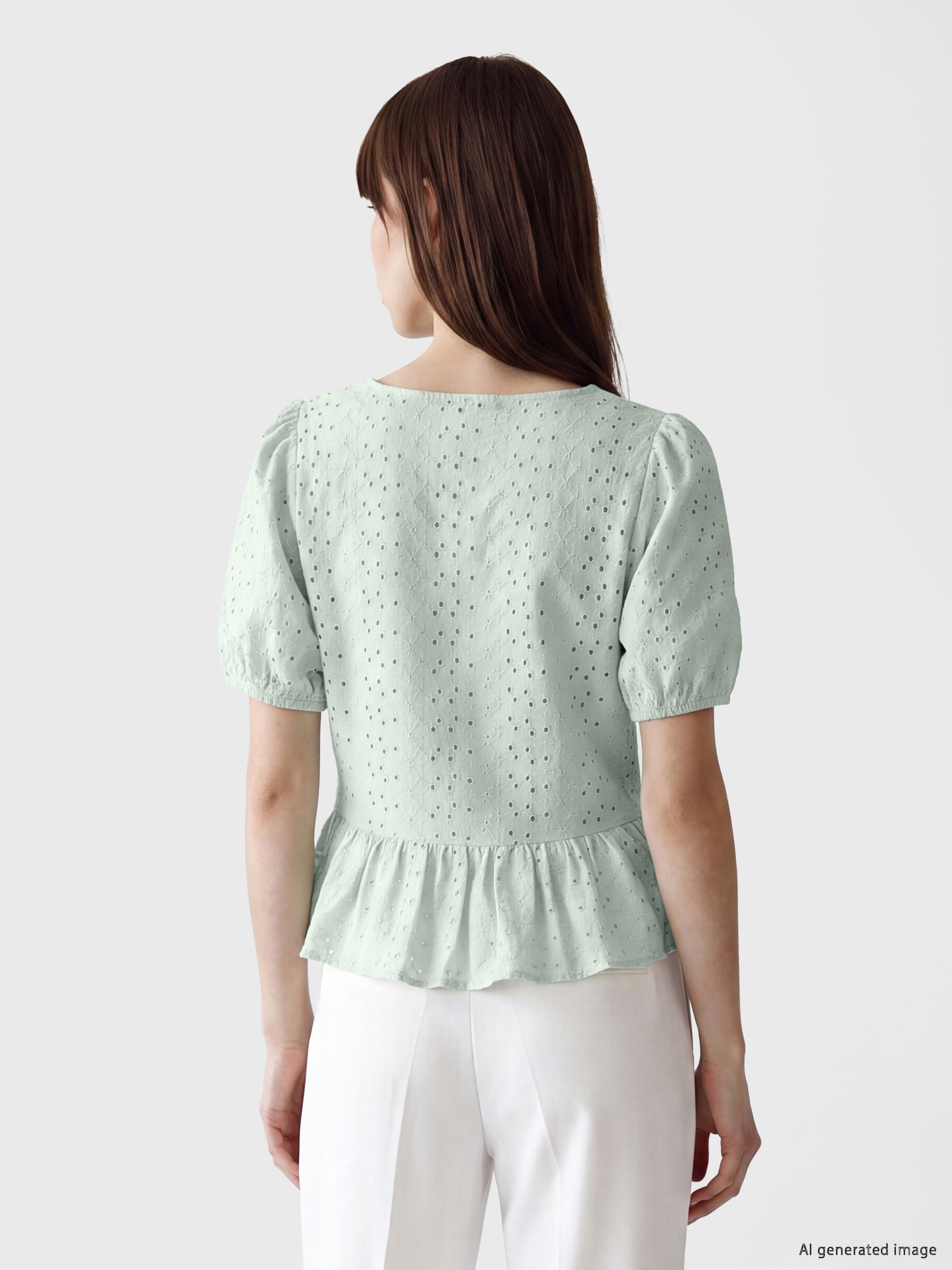 LCW Vision Brode Bağlamalı Peplum Bluz görsel 4