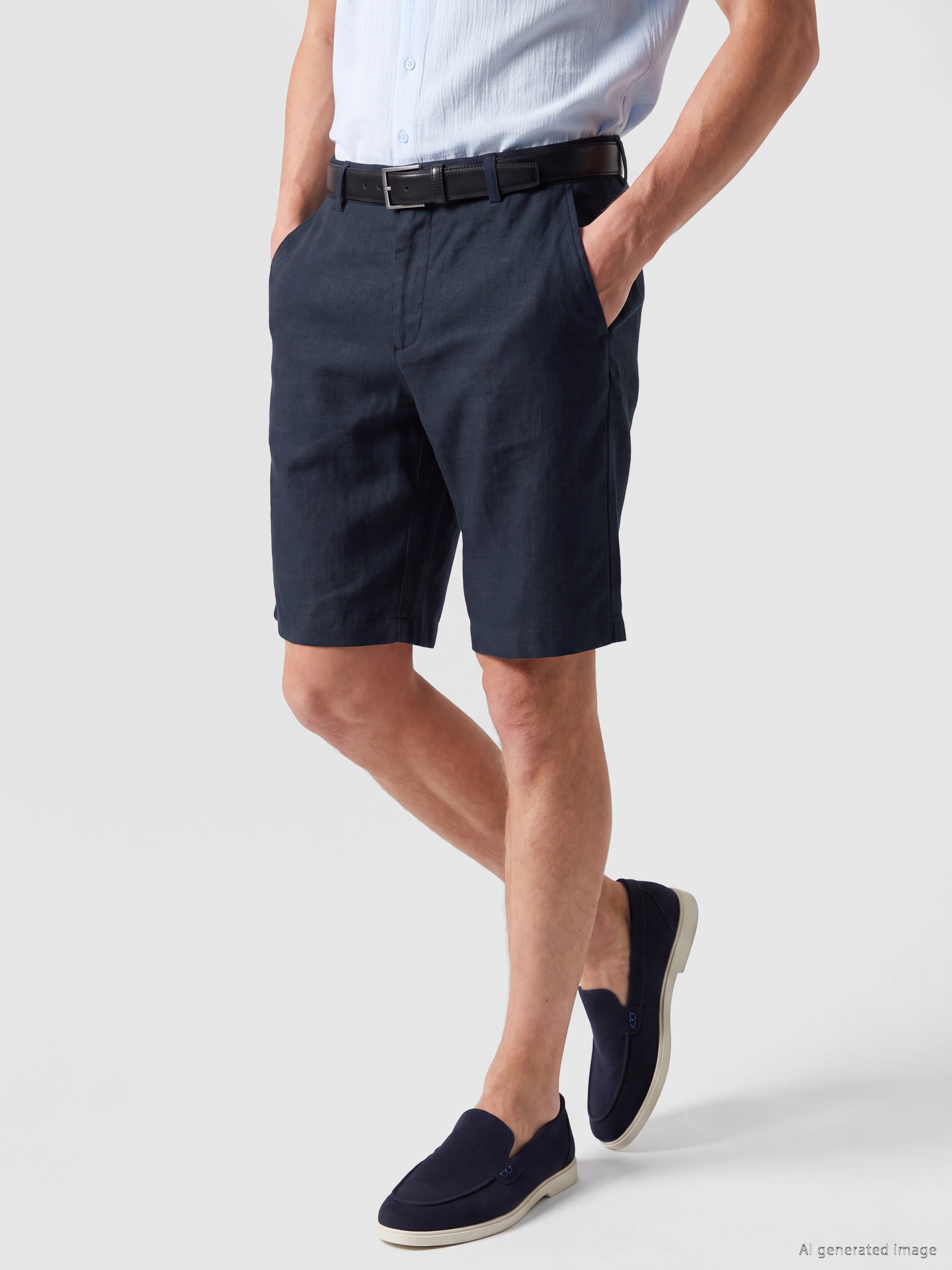 SOUTHBLUE Regular Fit Keten Karışımlı Erkek Şort