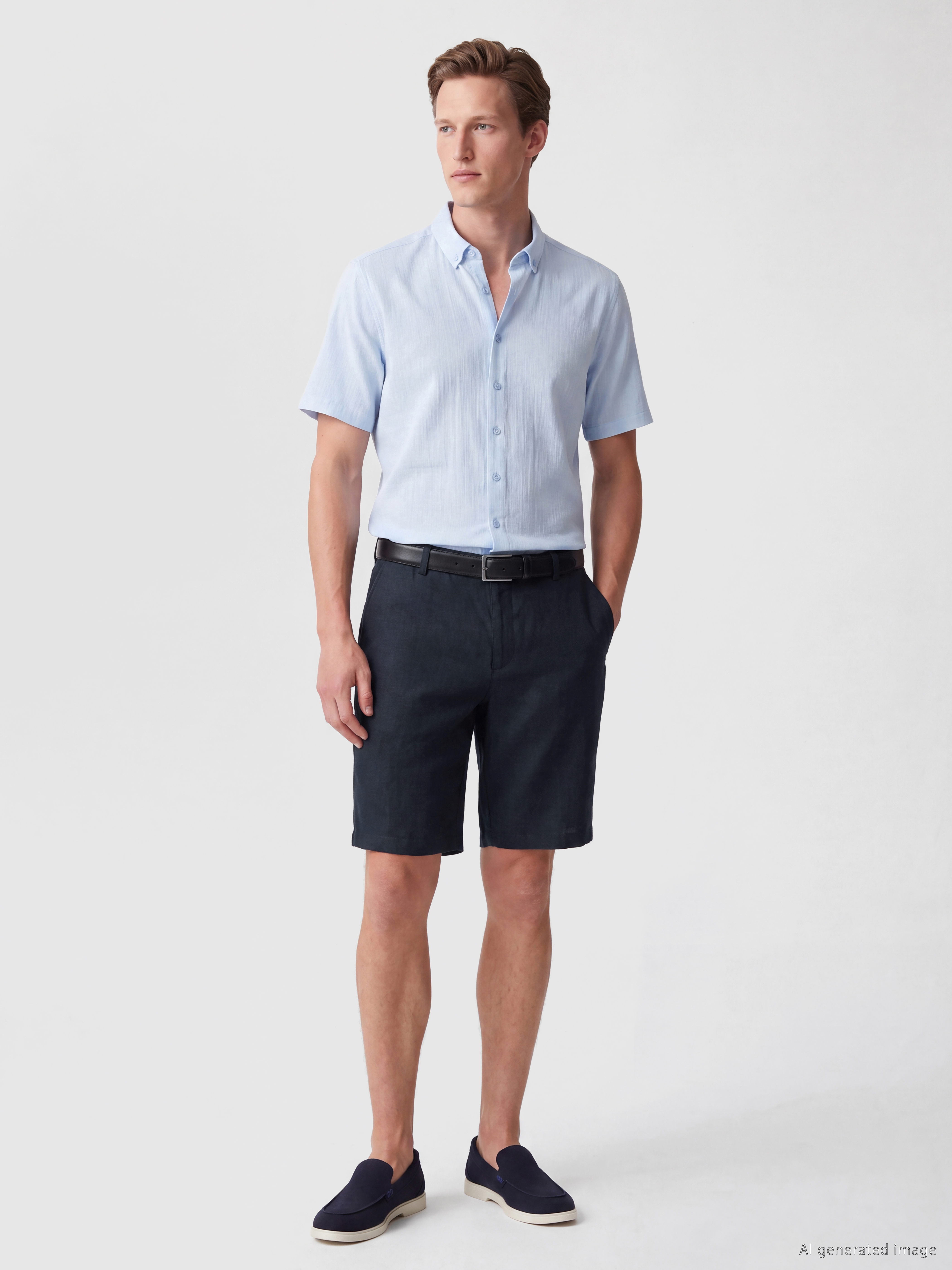 SOUTHBLUE Regular Fit Keten Karışımlı Erkek Şort görsel 2