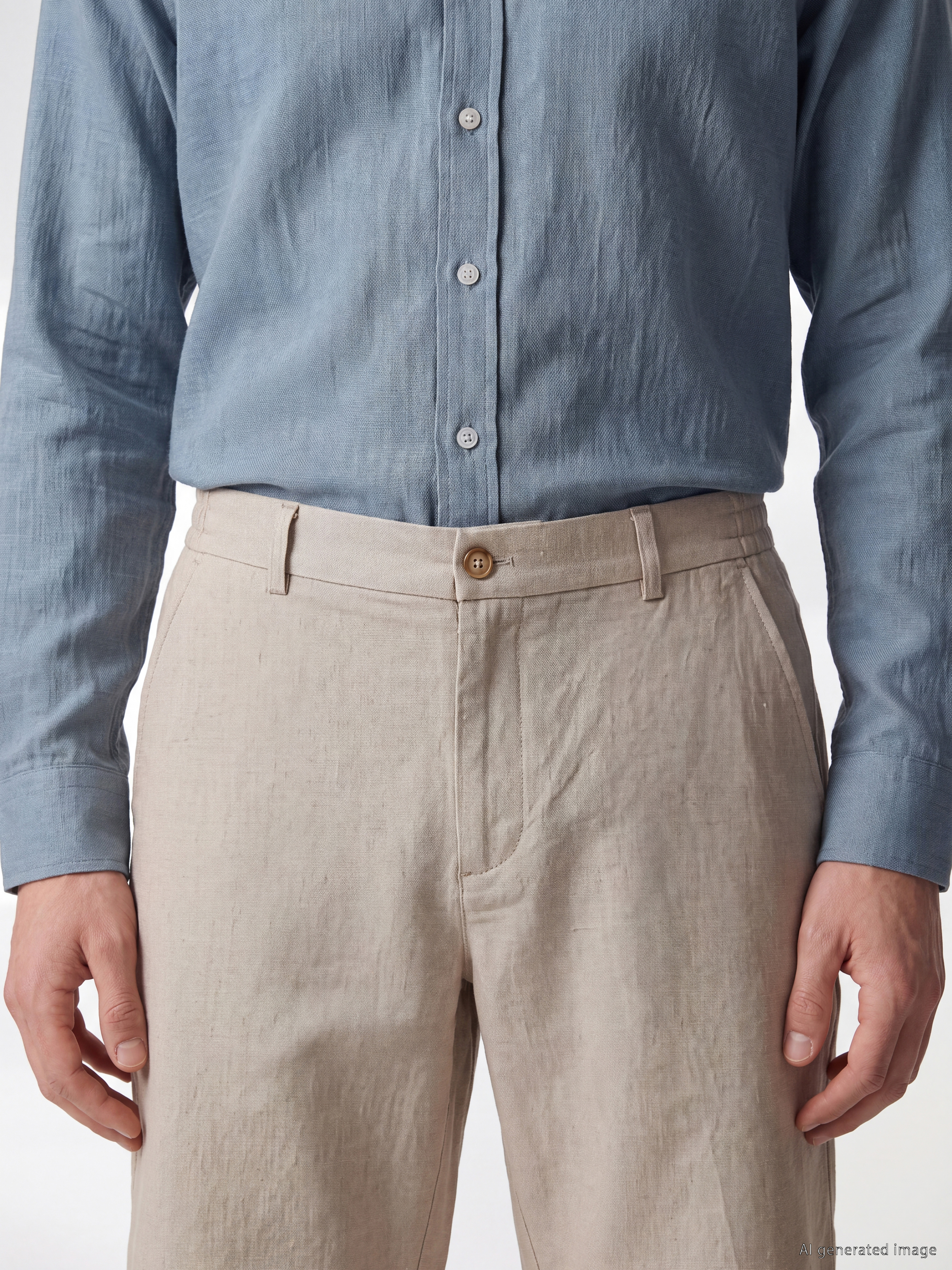 SOUTHBLUE Regular Fit Keten Karışımlı Erkek Şort görsel 3