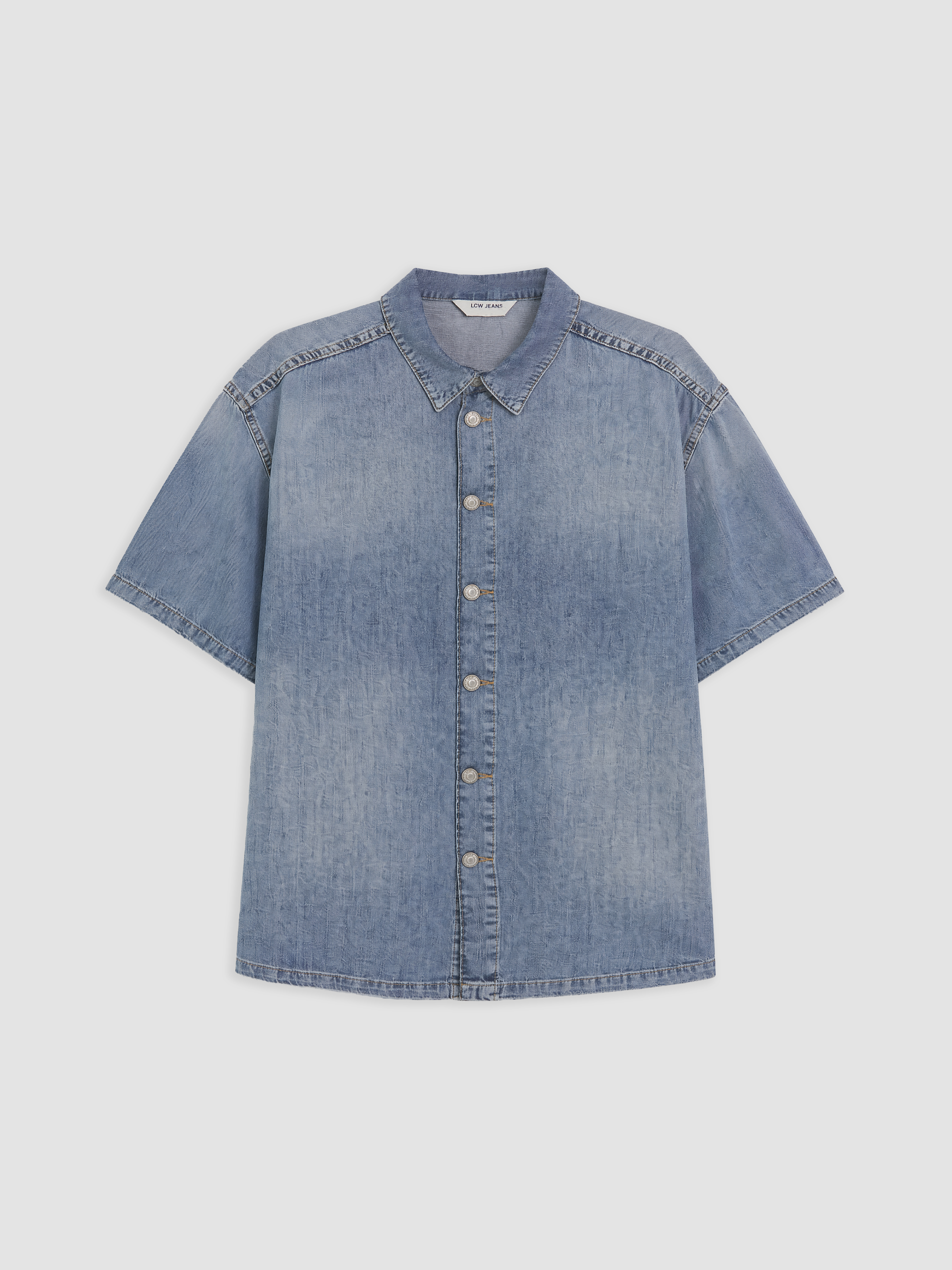 LCW Vision Loose Fit Kadın Jean Gömlek görsel 5