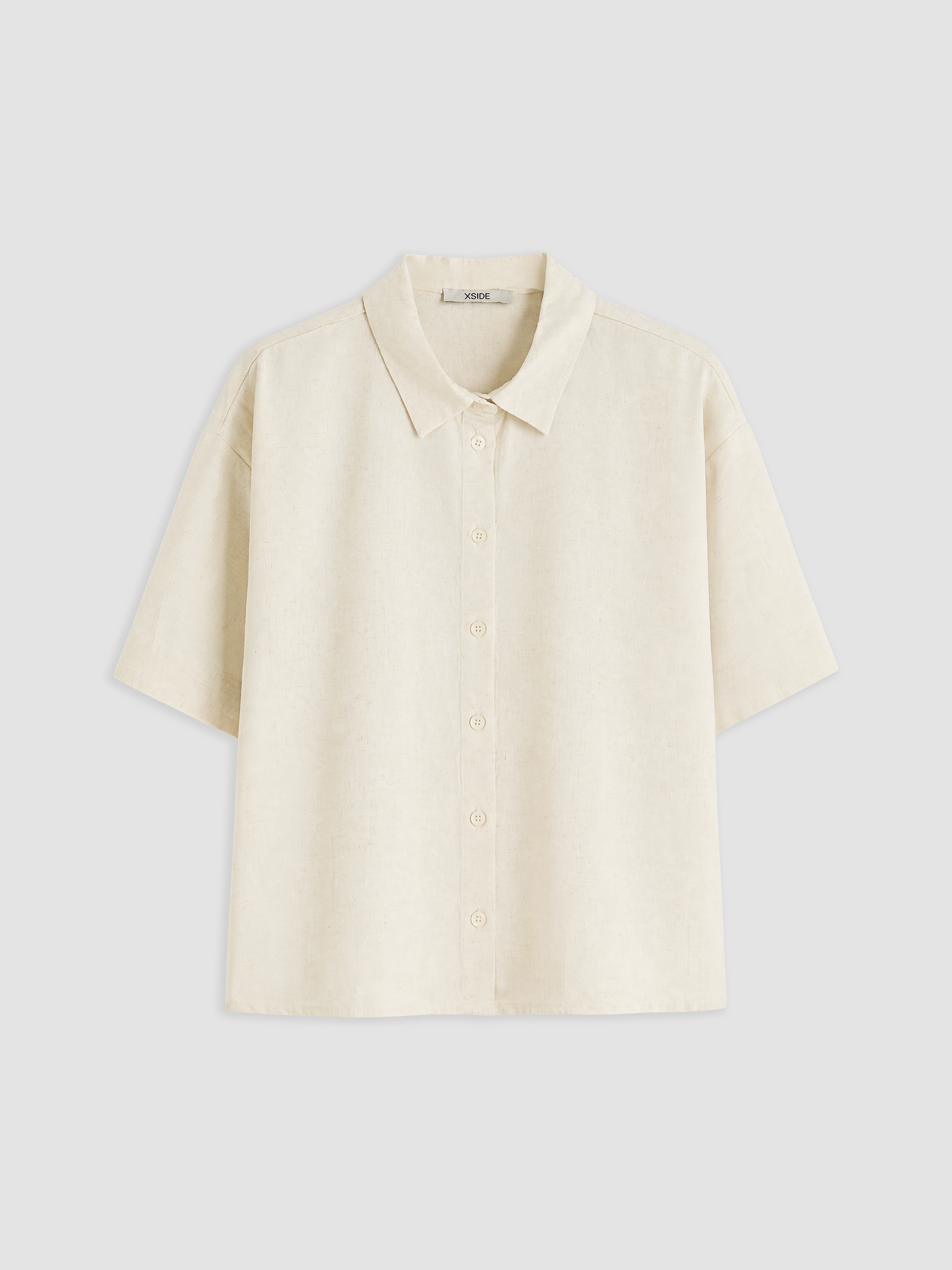 XSIDE Oversize Keten Karışımlı Kadın Gömlek görsel 5