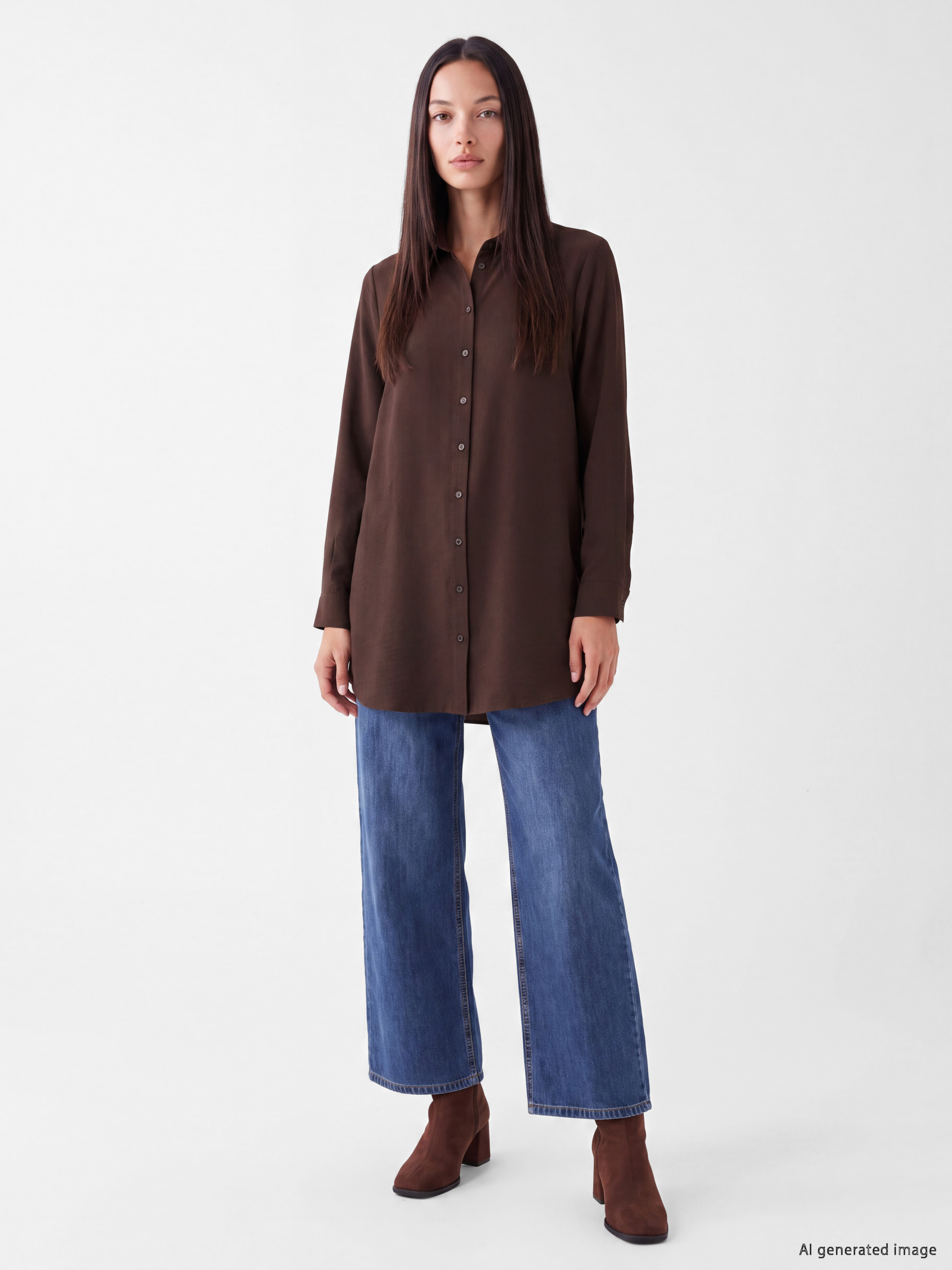LCW EVERYDAY Regular Fit Kadın Gömlek Tunik görsel 2