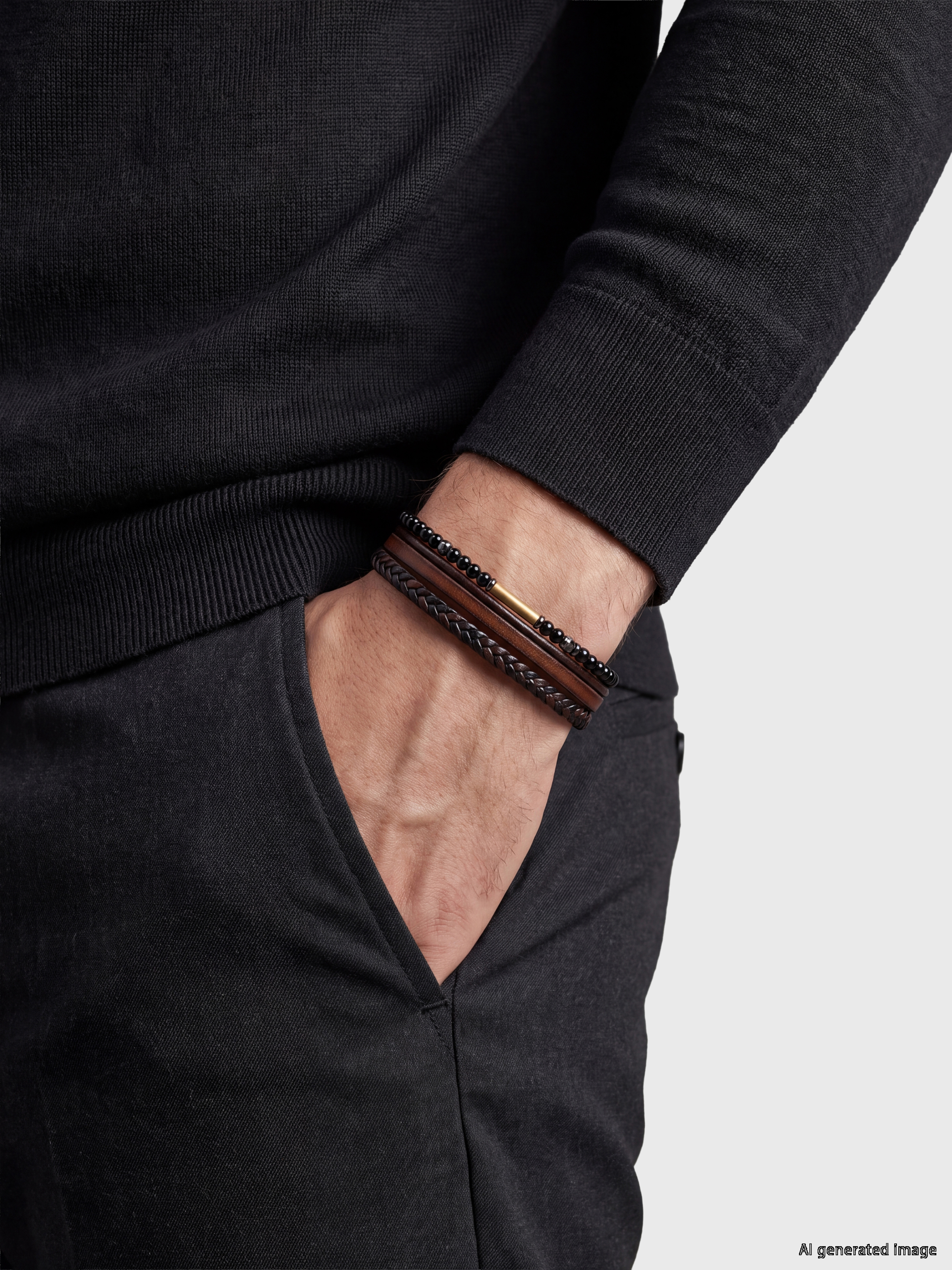 LCW ACCESSORIES Hakiki Deri Erkek Bileklik