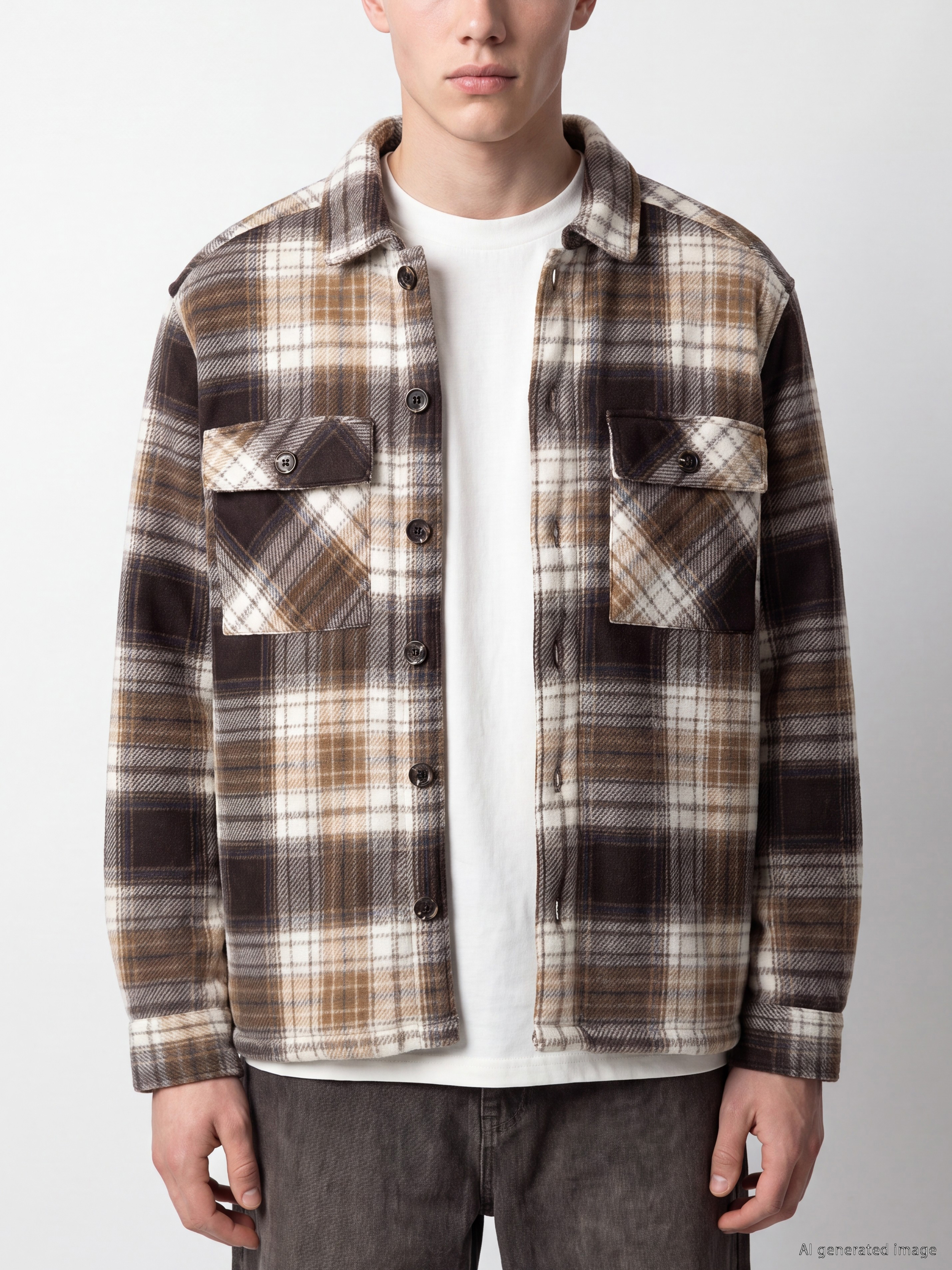 XSIDE Regular Fit Ekose Erkek Oduncu Gömlek Ceket görsel 3