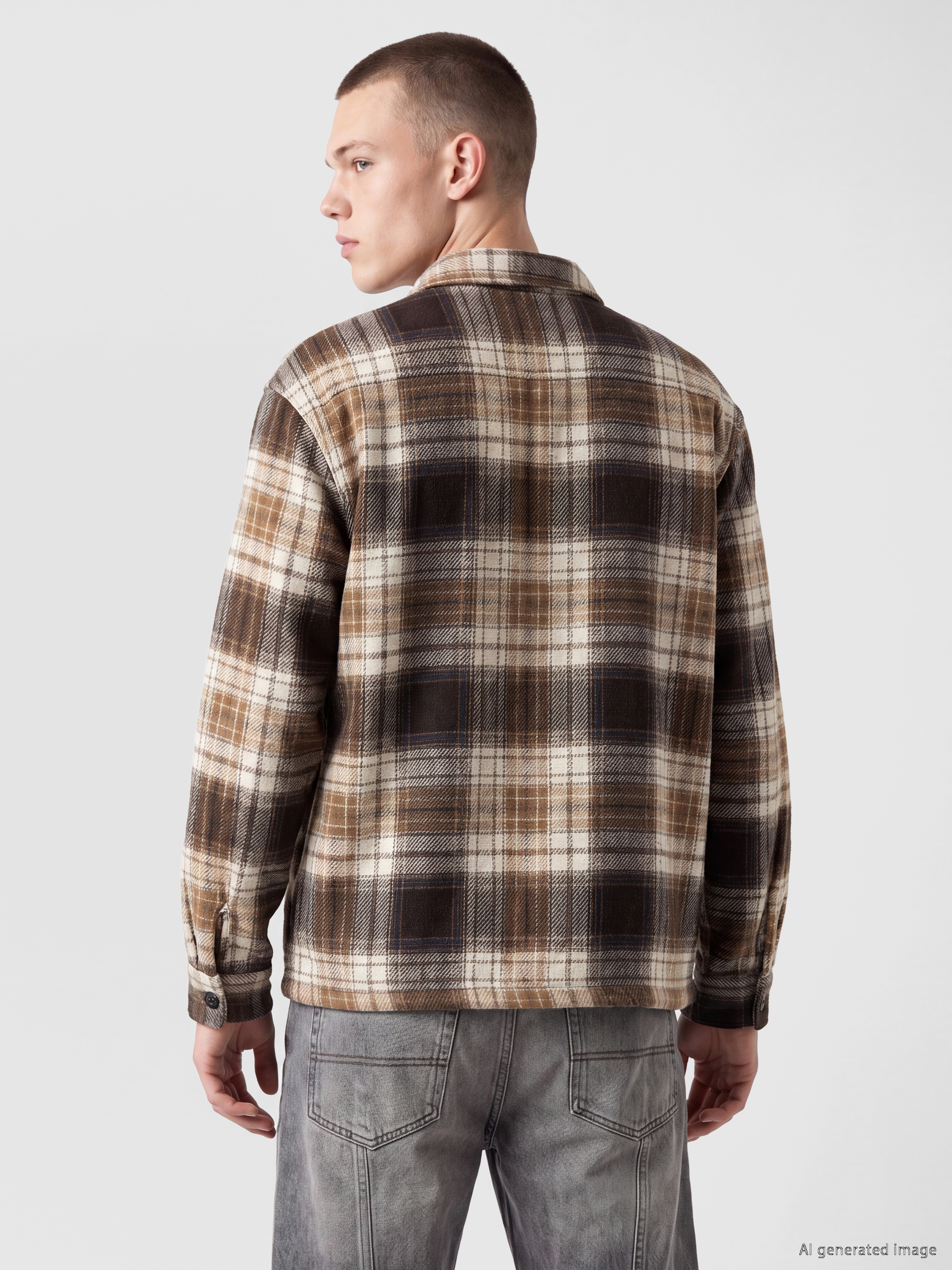 XSIDE Regular Fit Ekose Erkek Oduncu Gömlek Ceket görsel 5