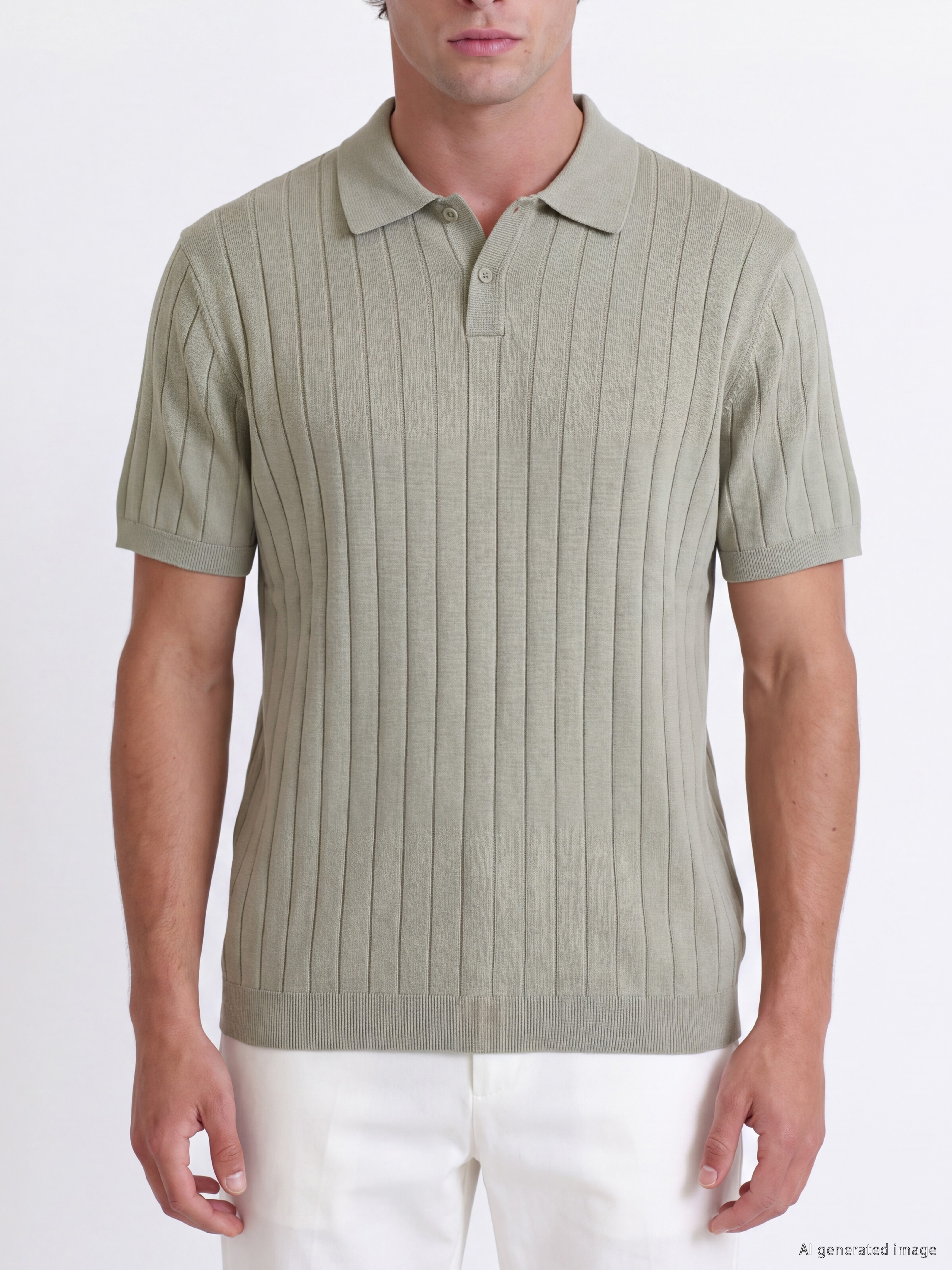 LCW Vision Polo Yaka Erkek Triko Tişört görsel 3