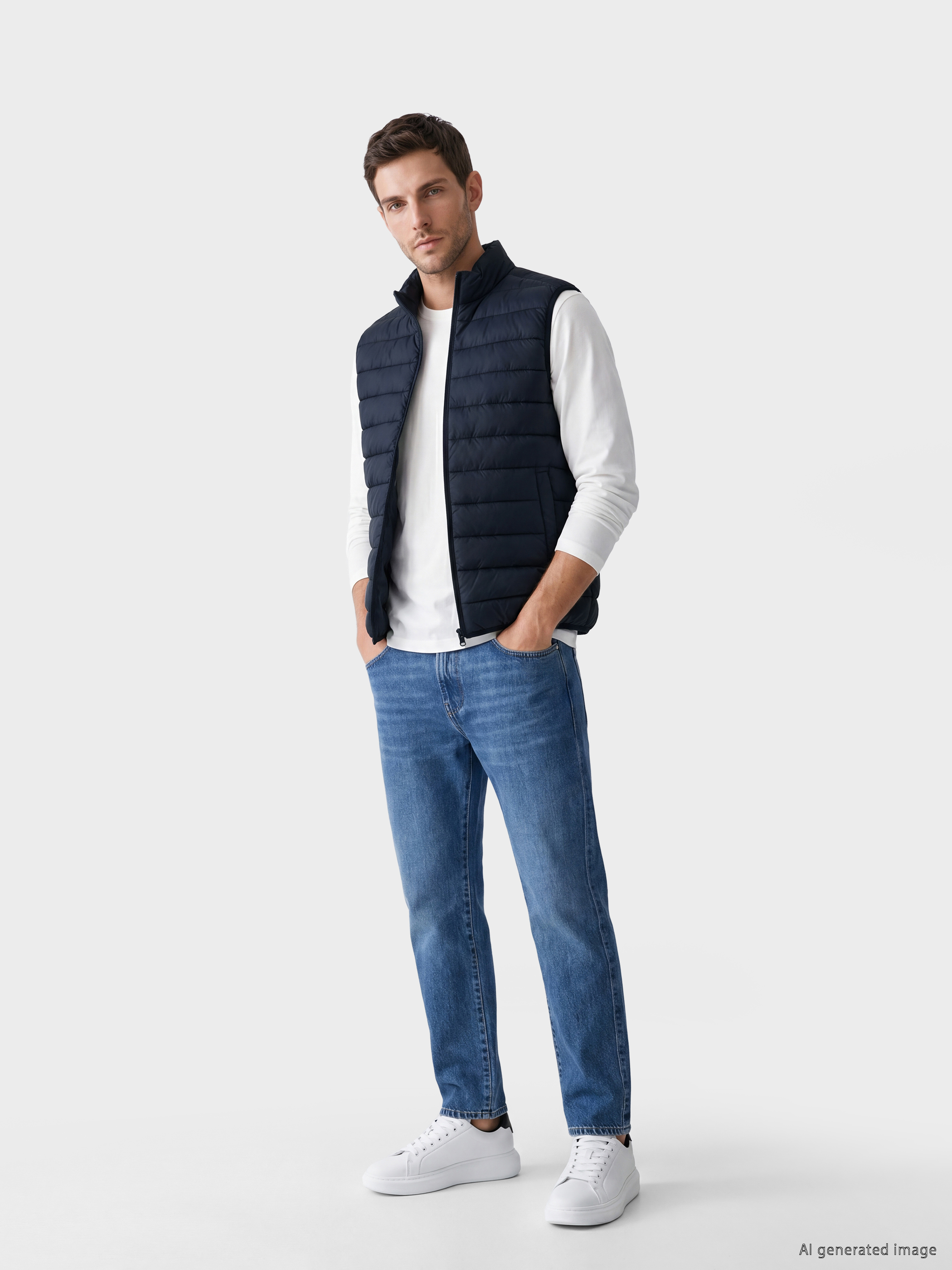 LCWAIKIKI Classic Regular Fit Dik Yaka Kapitone Erkek Şişme Yelek görsel 2