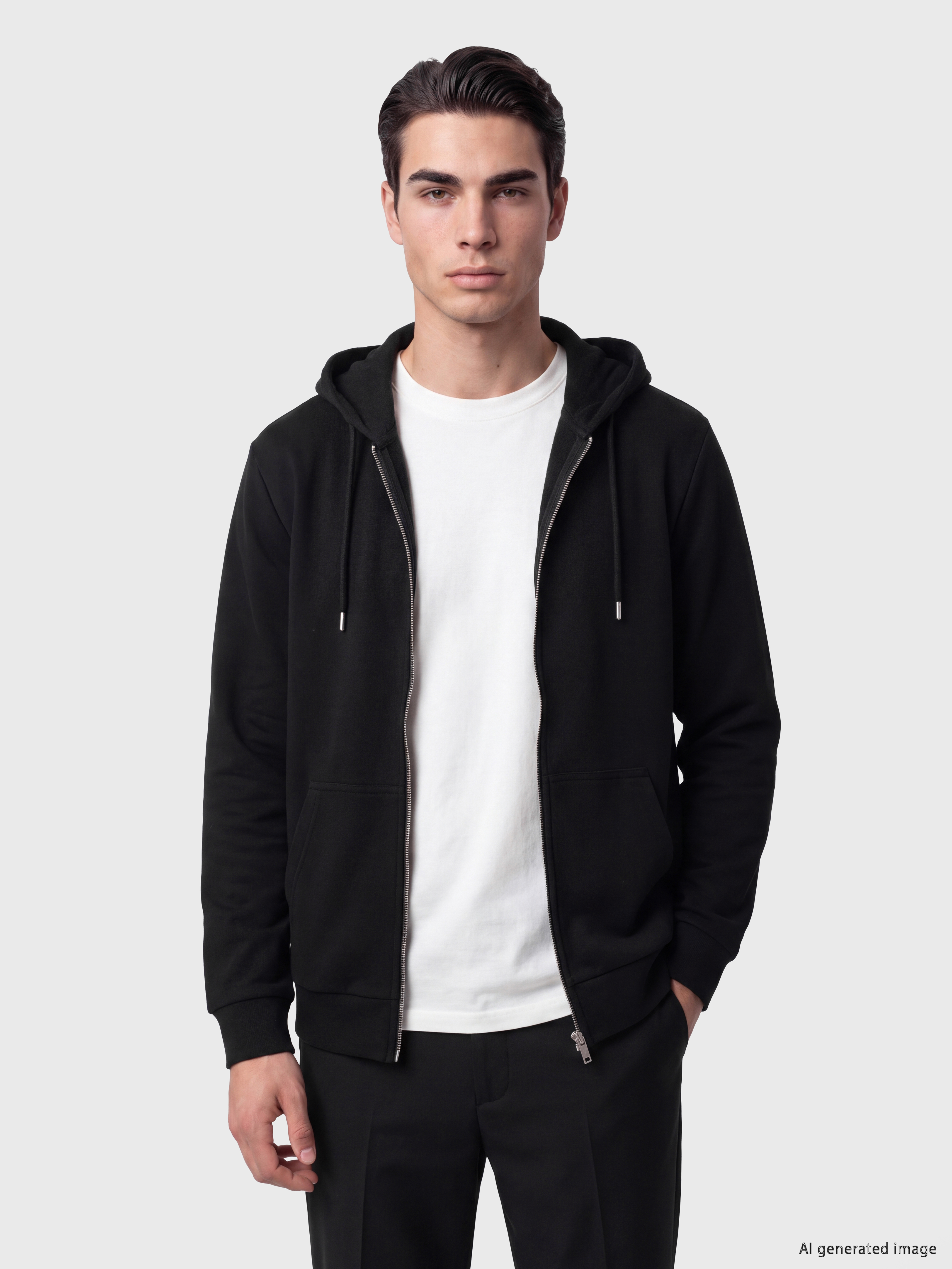 LCWAIKIKI Classic Kapüşonlu Erkek Fermuarlı Sweatshirt
